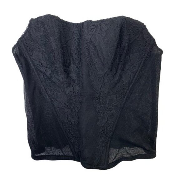 Whimsigoth Y2K Black Floral Lace Corset - Size 36B - Picture 1 of 8